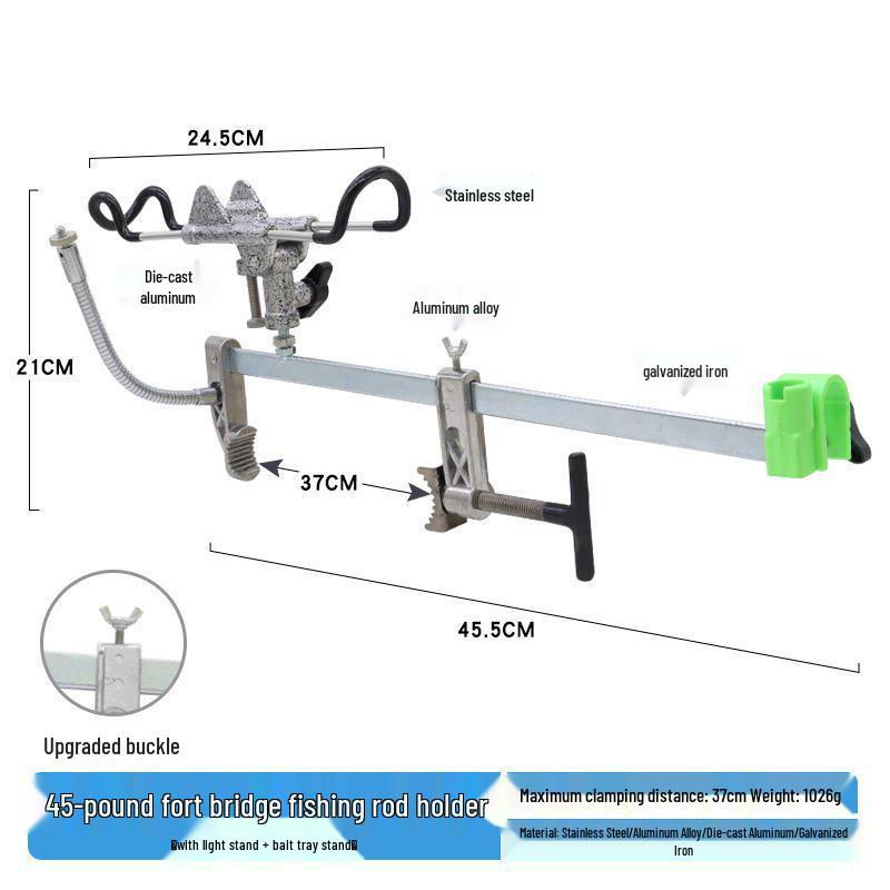 Multi-Functional Fishing Rod Holder for Ice, Boat, and Raft Fishing