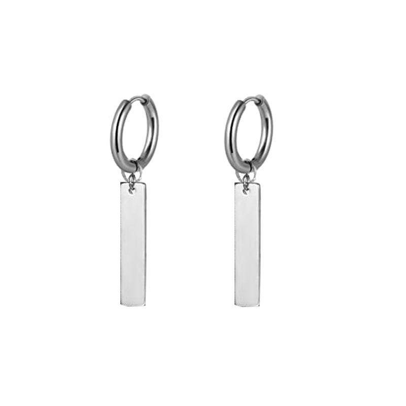 Black Series Titanium Steel Punk Style Earrings - Unisex, Korean Fashion, Unique Design