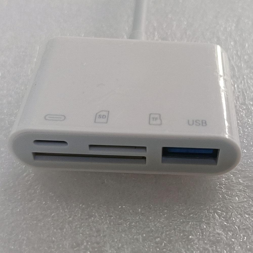 Portable 4 In 1 USB Camera SD TF Card Reader Adapter For iPhone iPad IOS 12