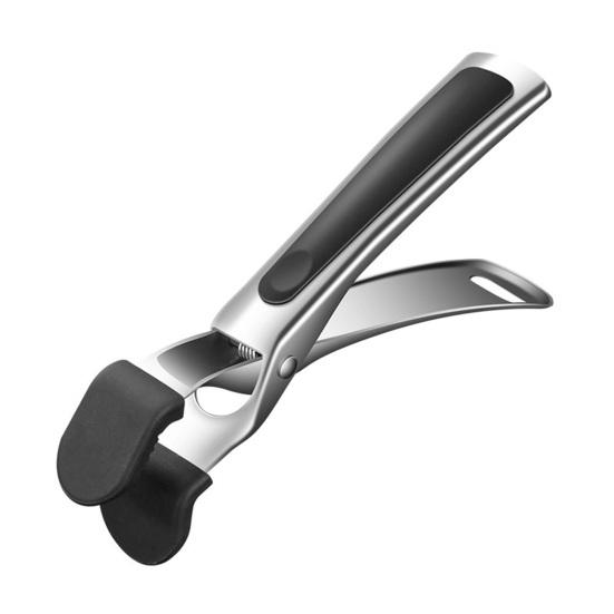 

Anti-Scalding Clip Stainless Steel Kitchen Tongs Ergonomic Handle Anti-Slip Silicone Clamp Hot Plates Bowls Cookware Handling Clamp Cooking Tool чорний