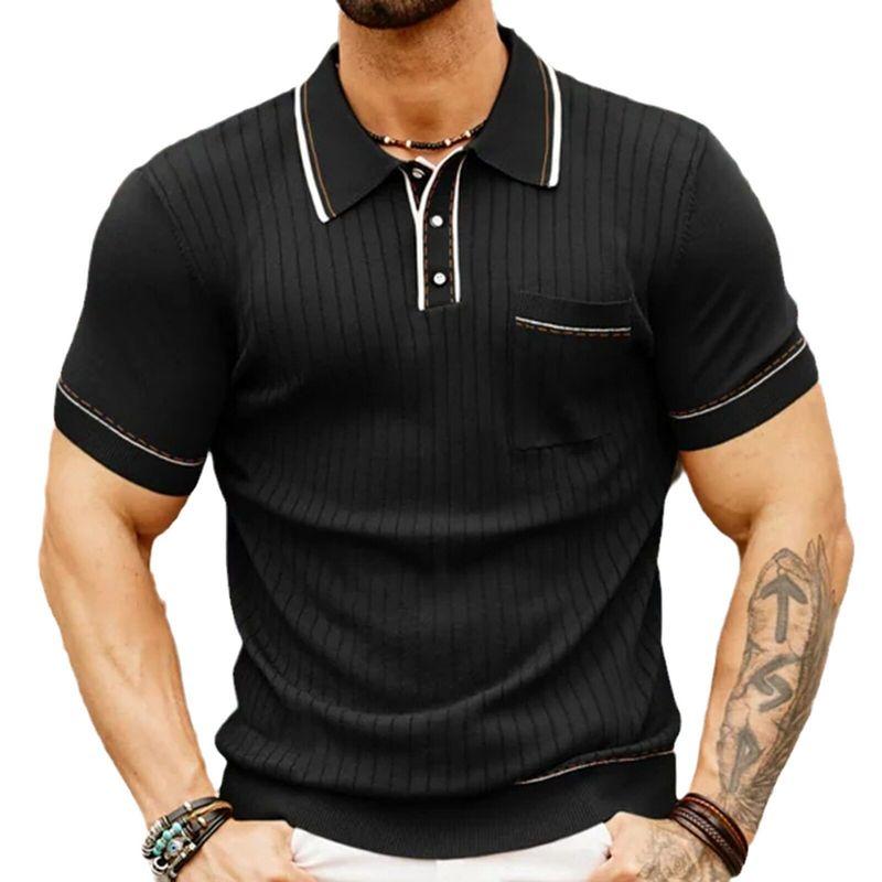 European and American Export Men's Clothing Amazon New Summer Knitwear Lapel Short-Sleeved Business Polo Shirt for Men Sy0186