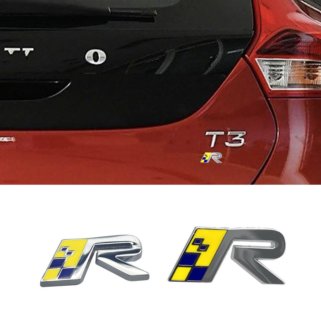 3D Metal Chrome R Design AWD Emblem Sweden Flag Moose Deer Rear Trunk Fender Side Badge Sticker For V40 XC60 XC90 C30 V60