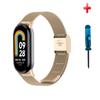 Stainless Steel Strap for Xiaomi Band 8/9/10 NFC - Metal Bamboo Three-Bead Buckle
