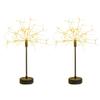Mini Table Starburst Silver Lights Battery & USB Operated LED Christmas Starburst Firework Lamp for Xmas Party Home Decor