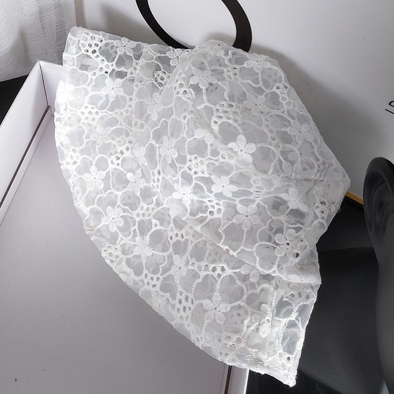 2024 Women's Lace Fisherman Hat - Trendy Korean Style, Versatile Summer Design, Flower Pattern, Lightweight, Hollow Sun Hat