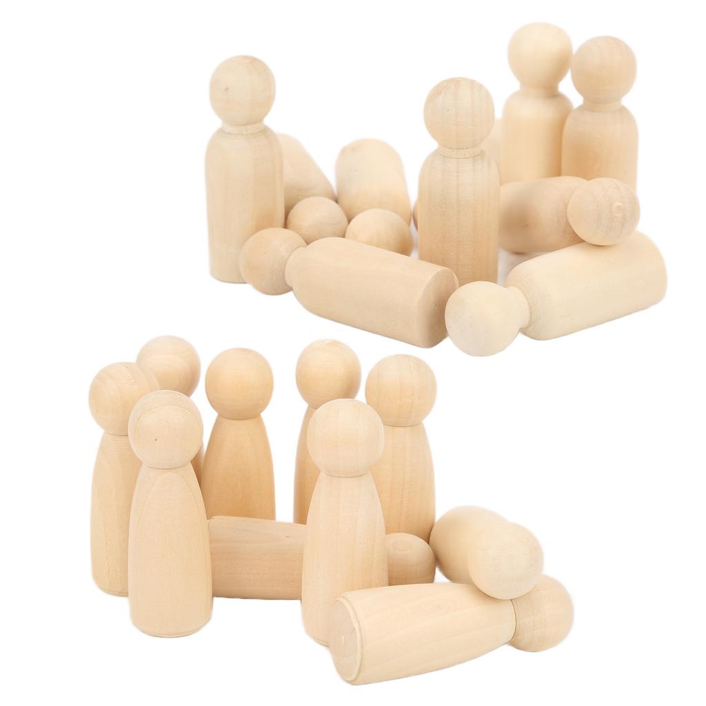 10 Pcs Wooden Peg Doll 75mm 3.0in Safe BurrFree Develop HandsOn Skills DIY Accessories for Decoratio