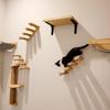 Wooden Cat Climbing Frame Wall Style Jumping Platform Wall Mounted  Cat Furniture Hanging On The Wall Cat Steps Climbing Toys