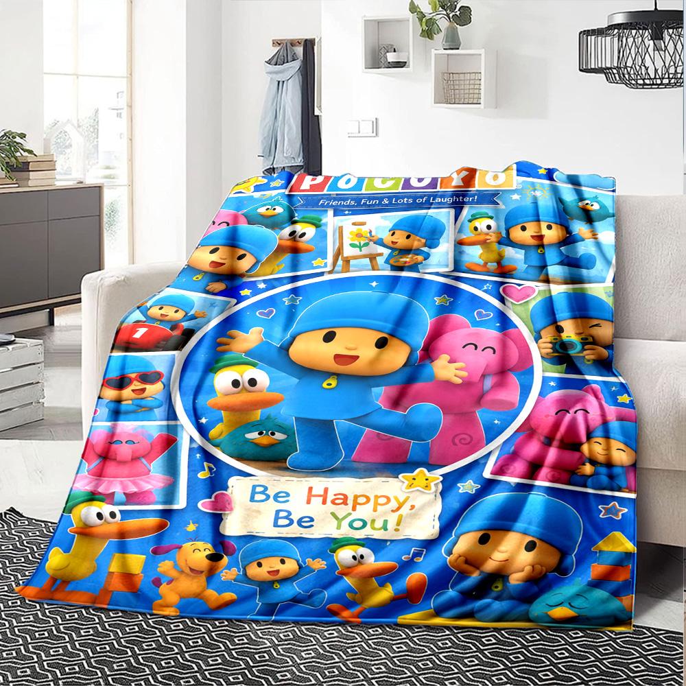 Coperta in Flanella con Stampa Cartone Animato Pocoyo Alta Qualità Calda Confortevole Coperta per Tutte le Stagioni Perfetta per Regali Decorazioni per la Casa