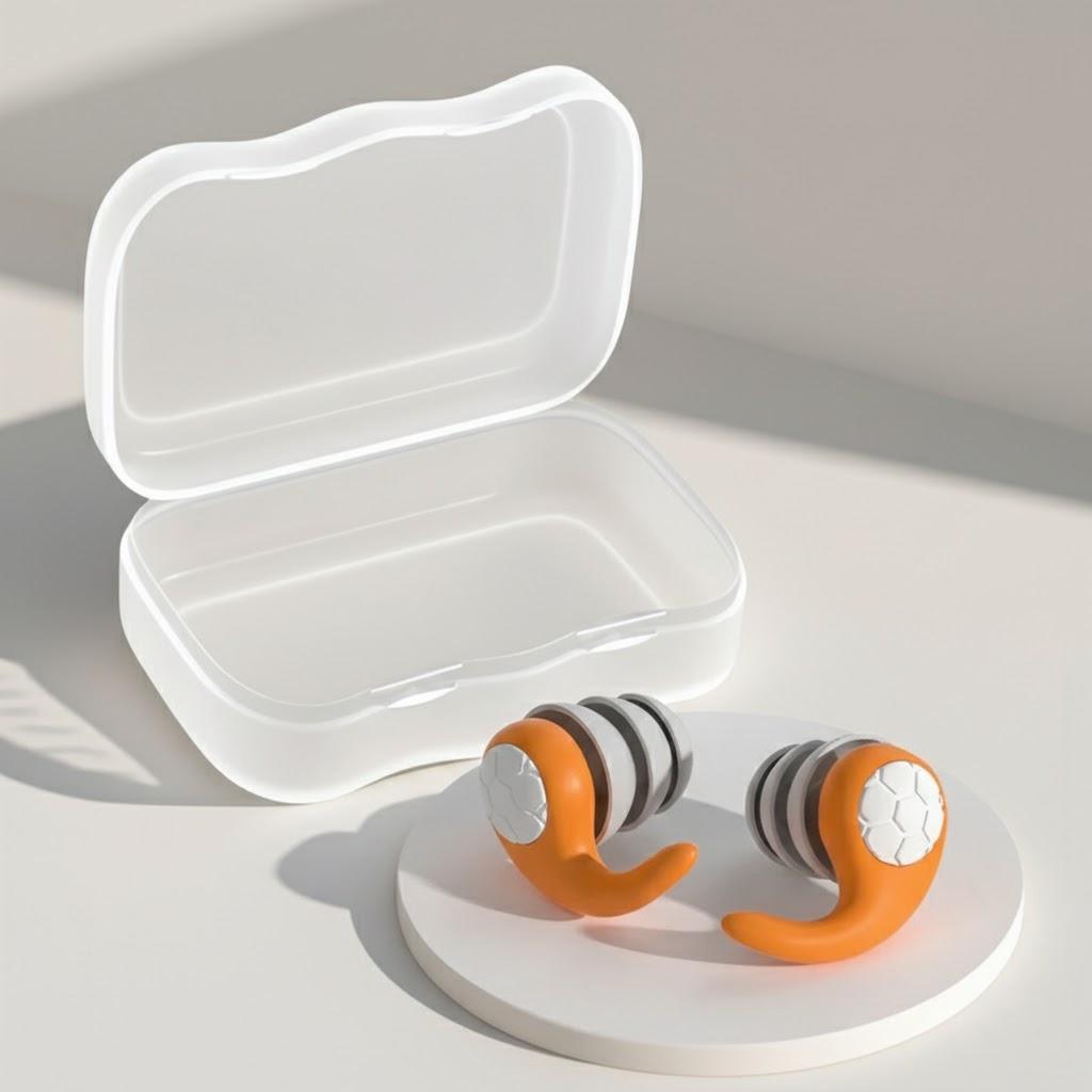 

1 Pair Soft Silicone Earplugs Noise Canceling Waterproof Comfortable Fit for Sleep Swimming Silent Environment оранжевый