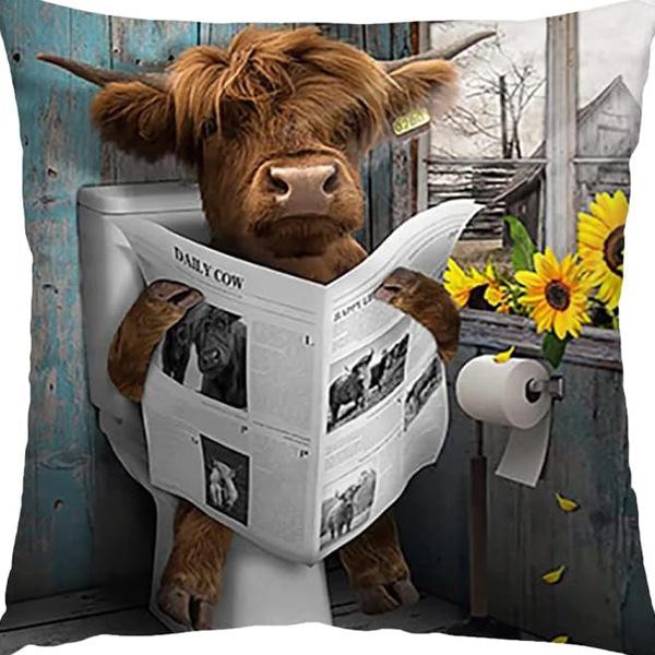 New Creative Cartoon Farmhouse Cow Animal Pillow Case Home Decoration Living Room Car Cushion