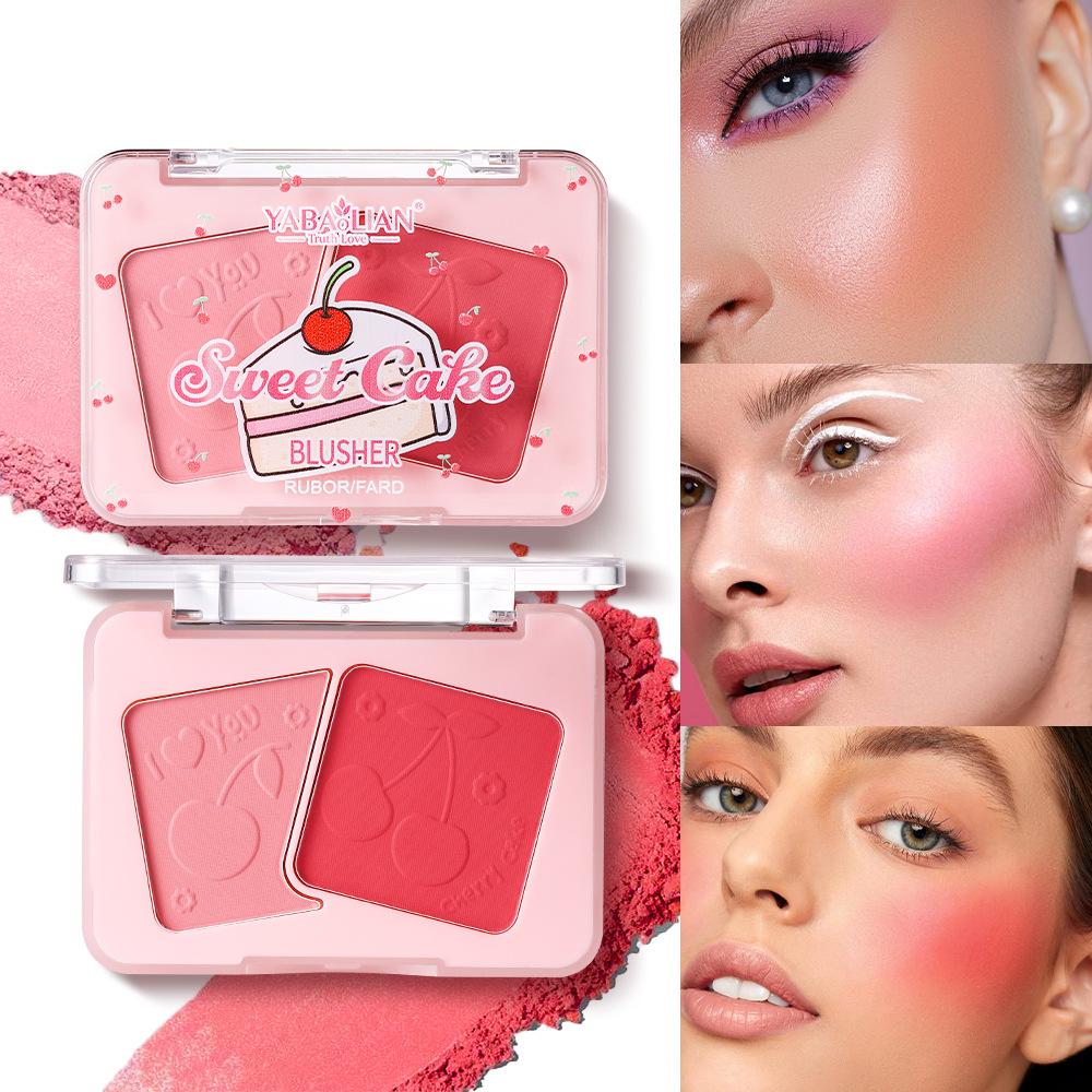 Six-color Rouge Velvet Matte Blush Fine Glitter Pearl Waterproof Potato Mash Blush Facial Makeup