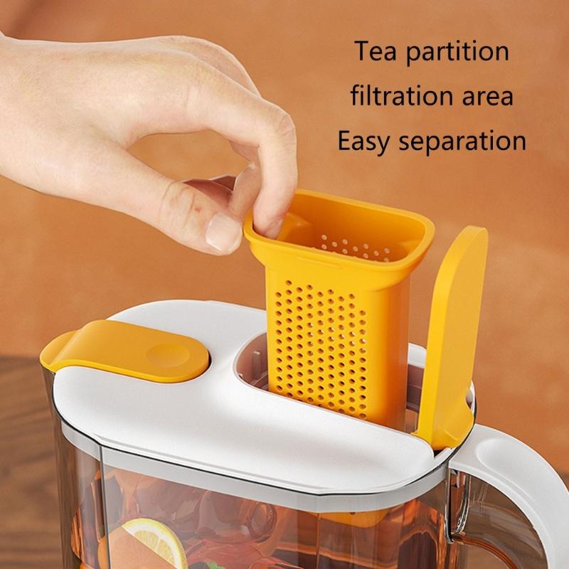 Convenient Water Kettle with Filter Cold Kettles Large Capacity Fruit Teapots Bucket Plastic Material Suitable for Travel