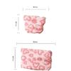 Fluffy Cute Heart Makeup Bag for Travel Daily Use Portable Pink Cosmetic Pouch for Lipstick Skincare Storage Organizer Handbags