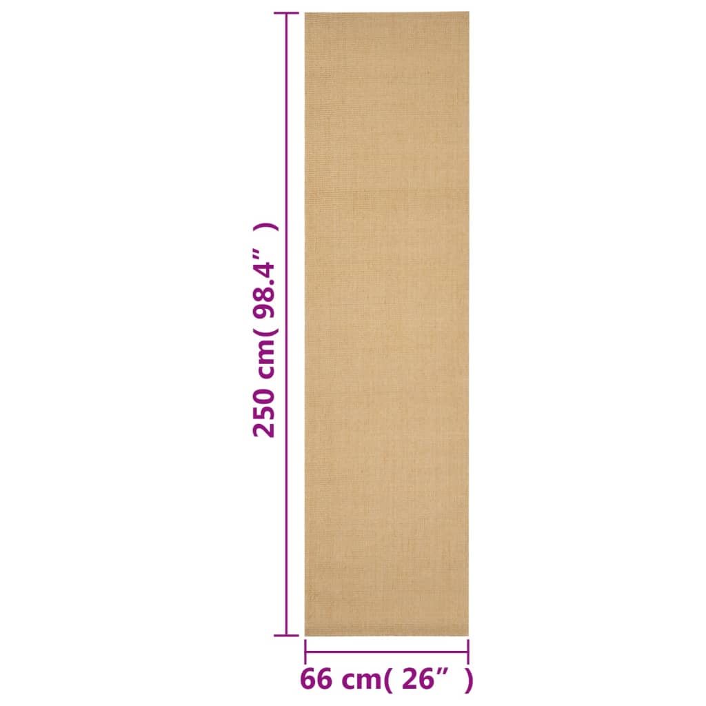 Vidaxl Dywanik, Naturalny Sizal, 66X250 Cm