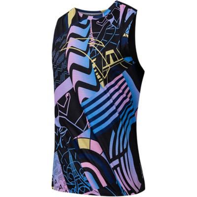 Running Series Full Print Round Neck Comfortable Breathable Versatile Sleeveless Vest Men Tops Basic-Black 152435120-2