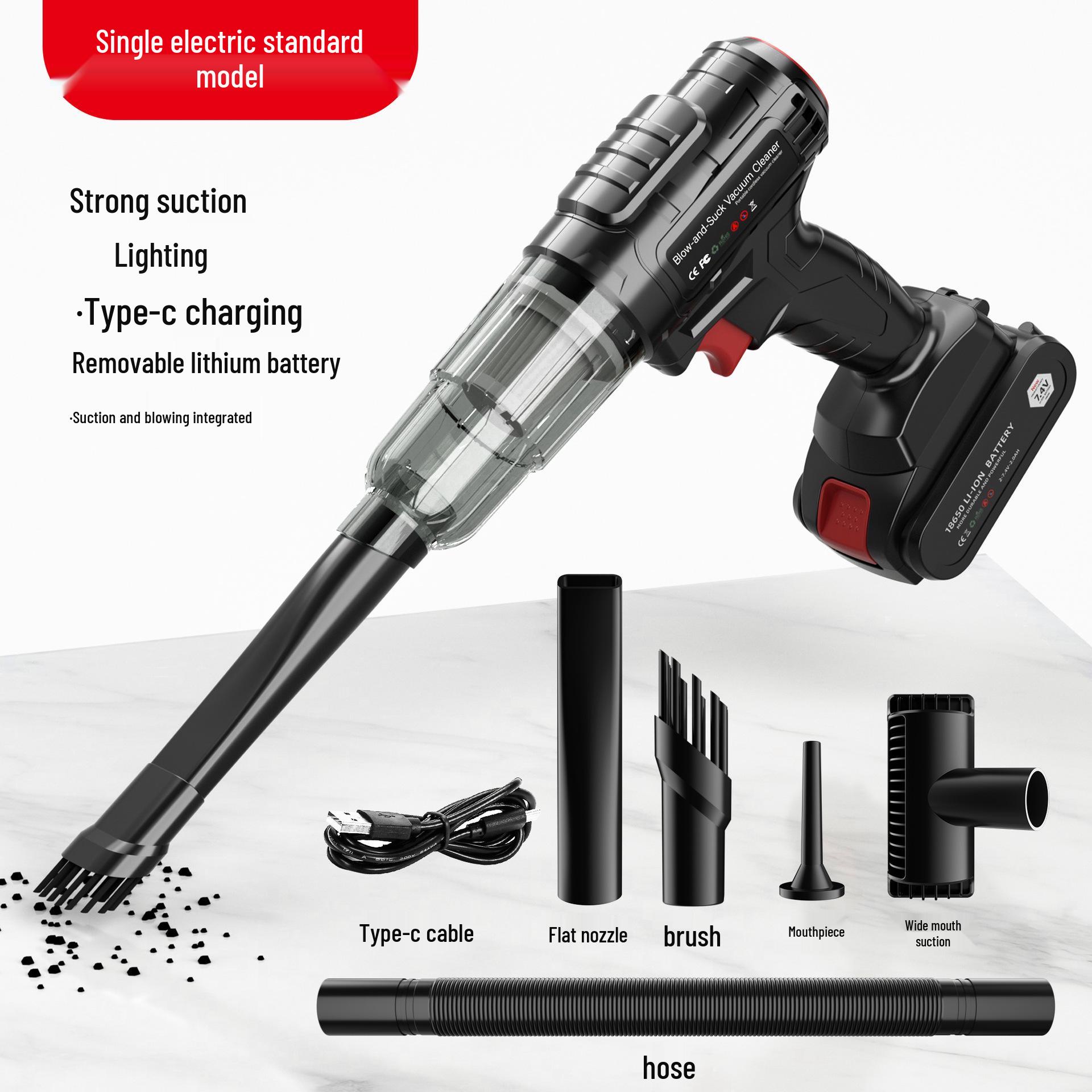 

Portable Wireless Car & Home Vacuum Cleaner with High-Power Suction and Detachable Lithium Battery
