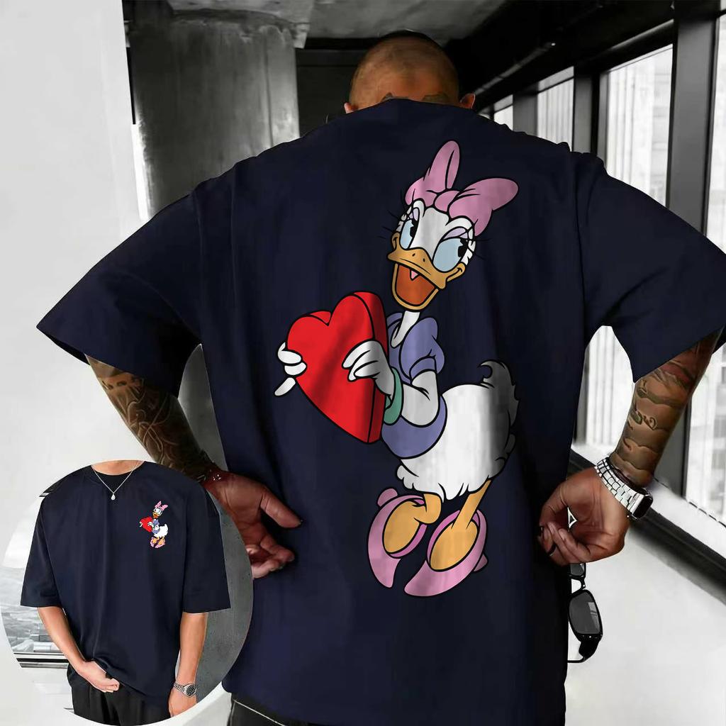 2026 Léto Disney Daisy Tričko Pánské Street Fashion 100% Čistá Bavlna Krátký Rukáv Ležérní Volný Prodyšný Vrchní Díl
