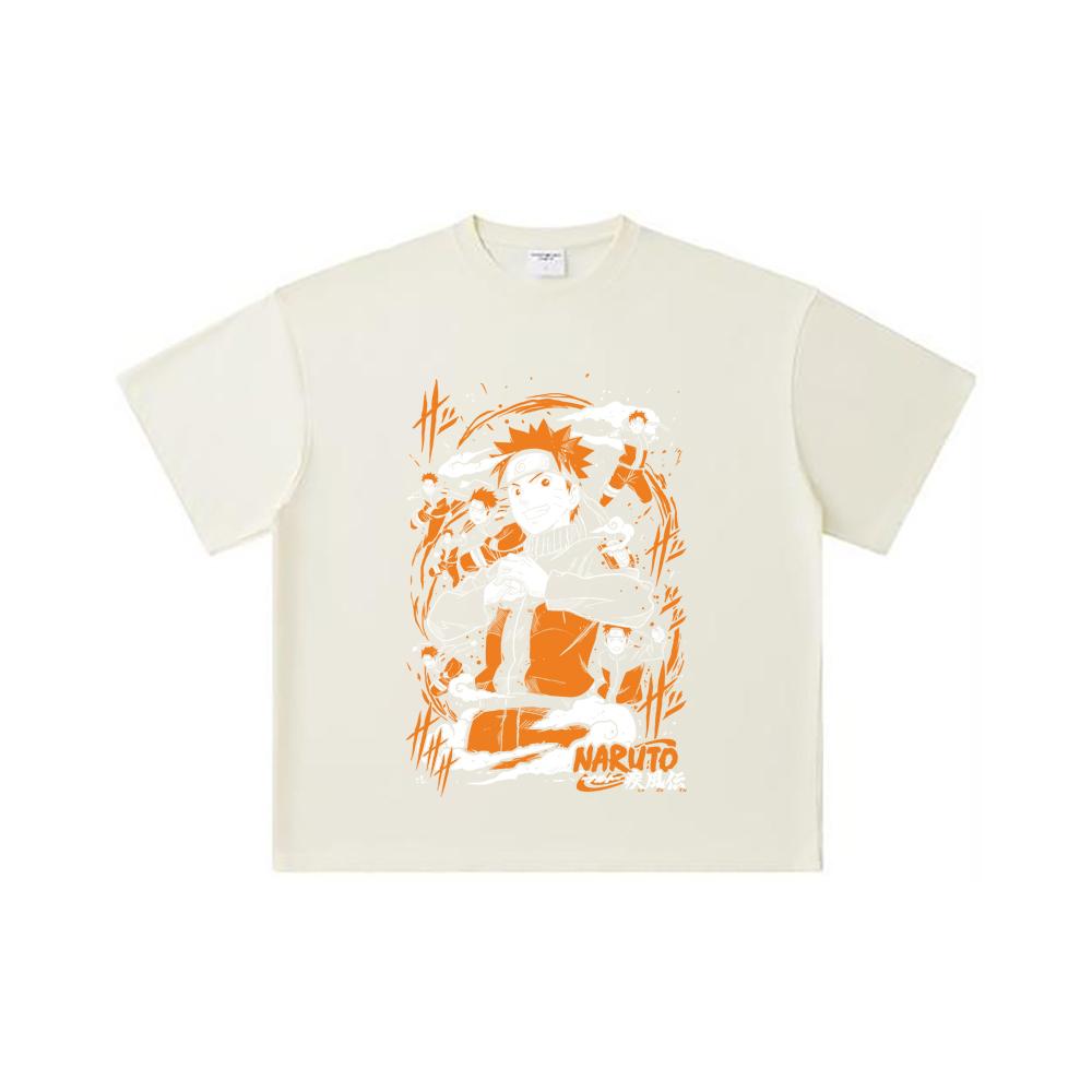260 GSM Double Yarn 32 Count 100% Cotton Naruto V1 Print Unisex Heavy Cotton T Shirt
