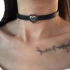 Retro Y2k Hot Girl Butterfly Heart Cross Flower Black Leather Belt Buckle Collar Necklace for Women Personality Punk Jewelry