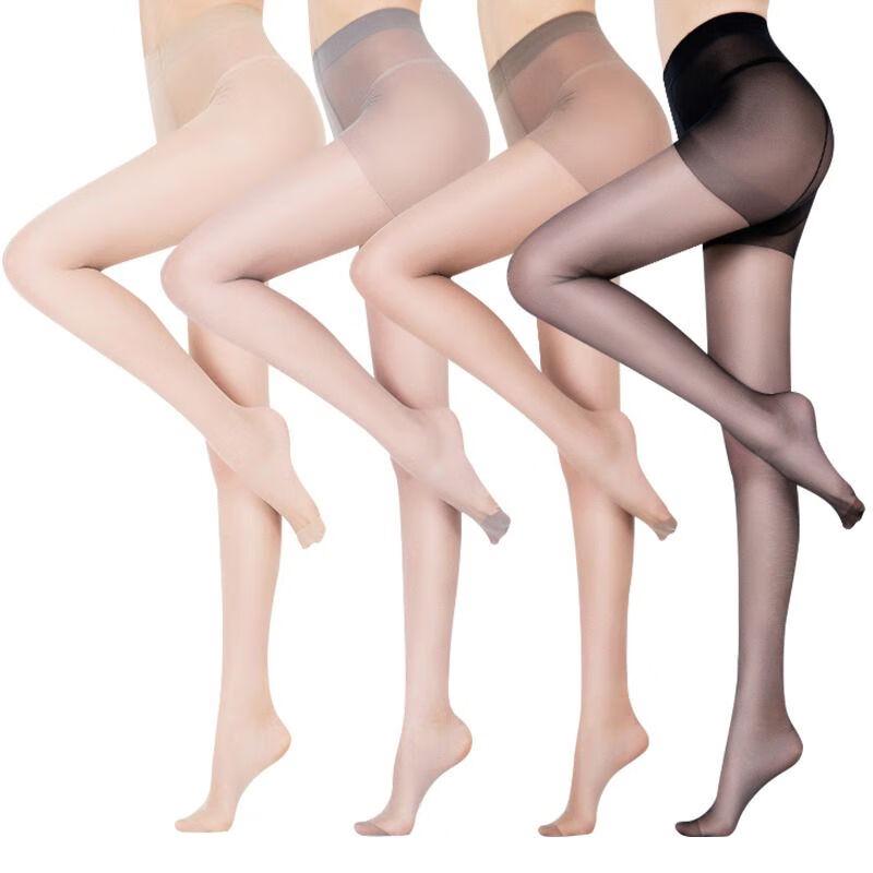 LangSha Women's Plus Size Ultra-Thin Pantyhose - Nude & Black 12-Pack