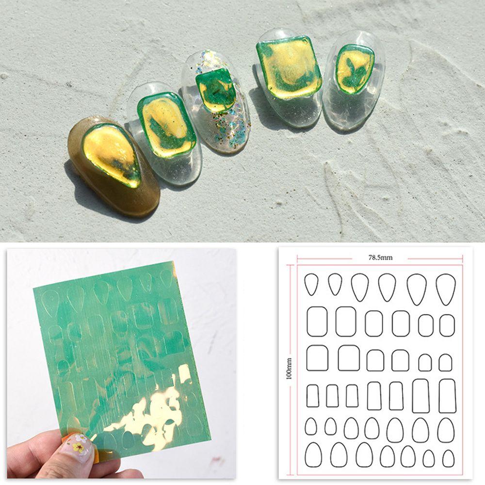 Film Self-Adhesive Nail Ice Cube Sticker Aurora Nail Foils 3D Cellophane Paper Laser Nails Film
