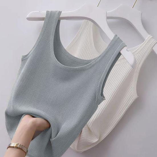 Women Vest Sleeveless Solid Color Sexy Summer Washable Anti-fade Oversized Tank Top Beach Clothing