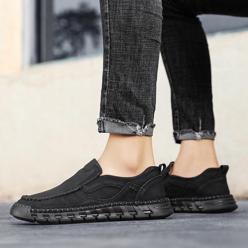 Men‘s Casual Shoes Handmade Leather Loafers Comfortable Men's Shoes Leather Flat Moccasins Men Sneakers