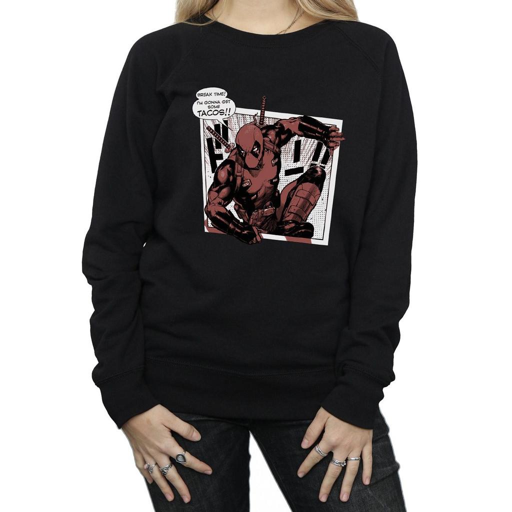 Marvel Womens/Ladies Deadpool Breaktime Tacos Sweatshirt