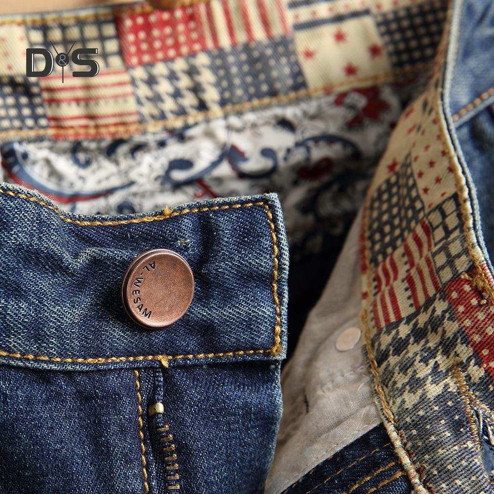 Buy Men Retro Ripped Denim Shorts Jeans 