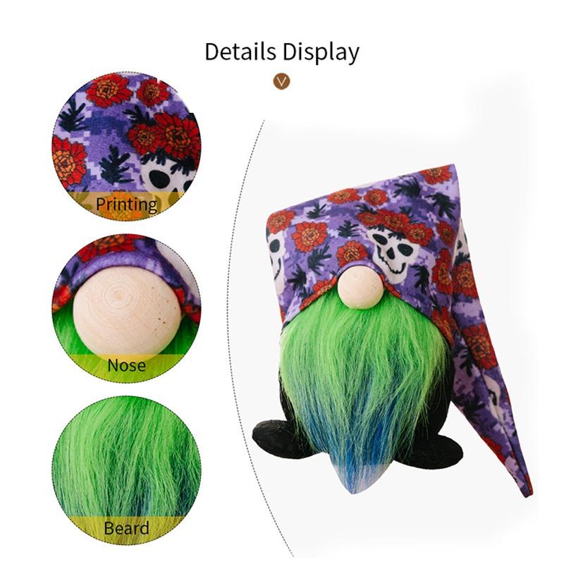 Halloween Faceless Gnome Plyšová panenka Trpasličí dekorace Festival duchů Tištěný ornament na panenku