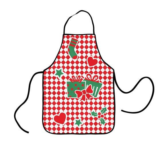 Christmas Apron Festive Holiday Print Apron with Pocket for Cooking Serving Adjustable Neck Strap Kitchen Apron for Cooking Gardening Server Waitress