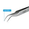 HOZAN Precision Fully 120mm 8mm Curved Tweezers, Non-Magnetic, Long, Opening, 0.2mm Tip, Tip, P-657