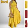 Women's Fashion Summer Spring Solid Color Print Sleeveless O-Neck Casual Dresses