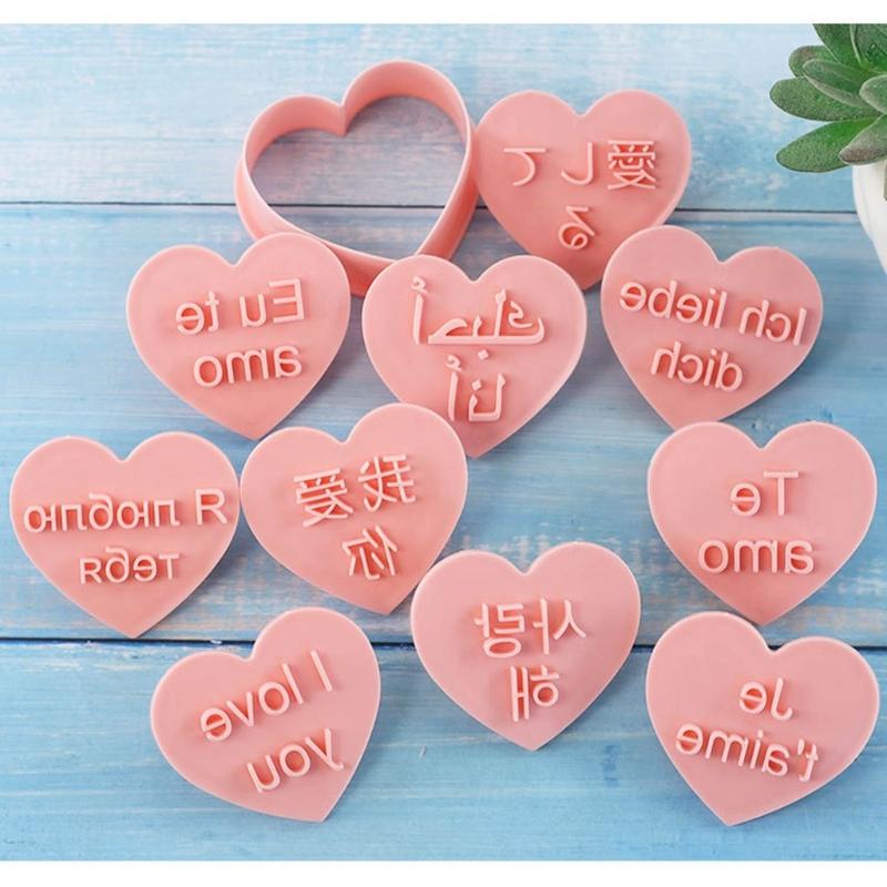 Pack Of 10 Language I Love You Cookie Molds Diverse Language Love You Cookie Cutters Treat Mould For Handmade Sweet