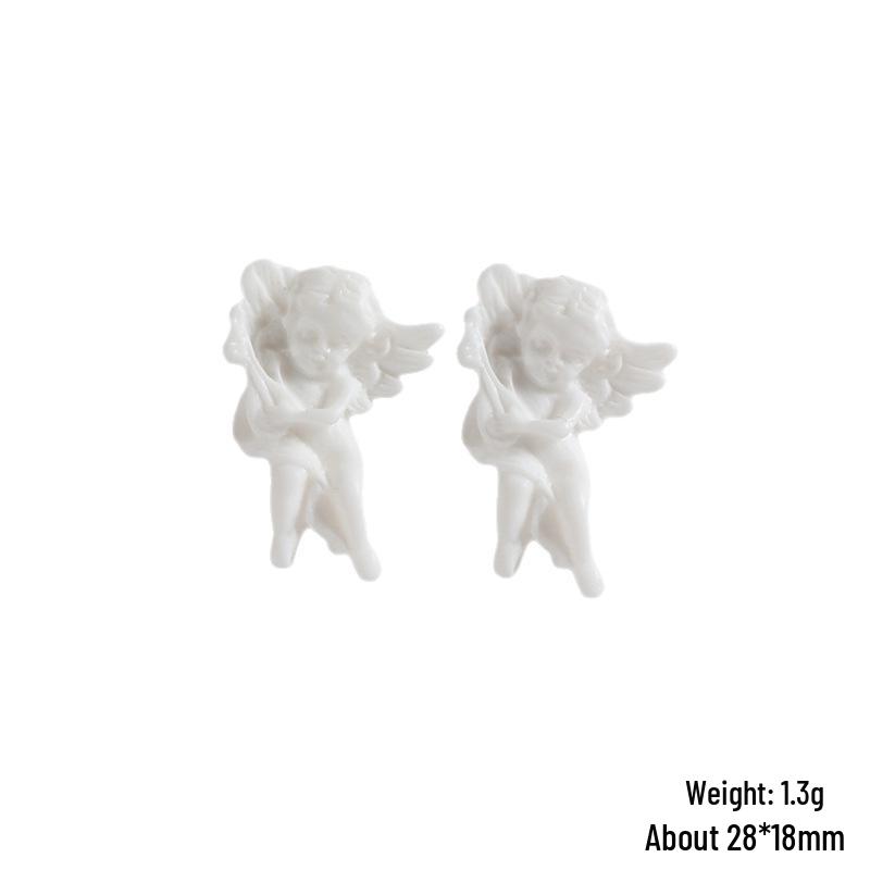 White Baroque Angel Resin Phone Case DIY Accessory