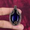Purple Fire Labradorite Pendant Handmade Copper Wire Wrapped Gemstone Jewelry