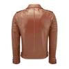 SKINOUTFIT Men's Motorcycle Leather Jacket Genuine Mango Tan Lambskin Café Racer Biker Outerwear