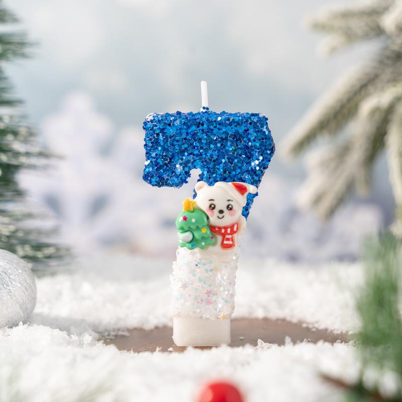 Festive Snowman Number Candles for Christmas Party Decor