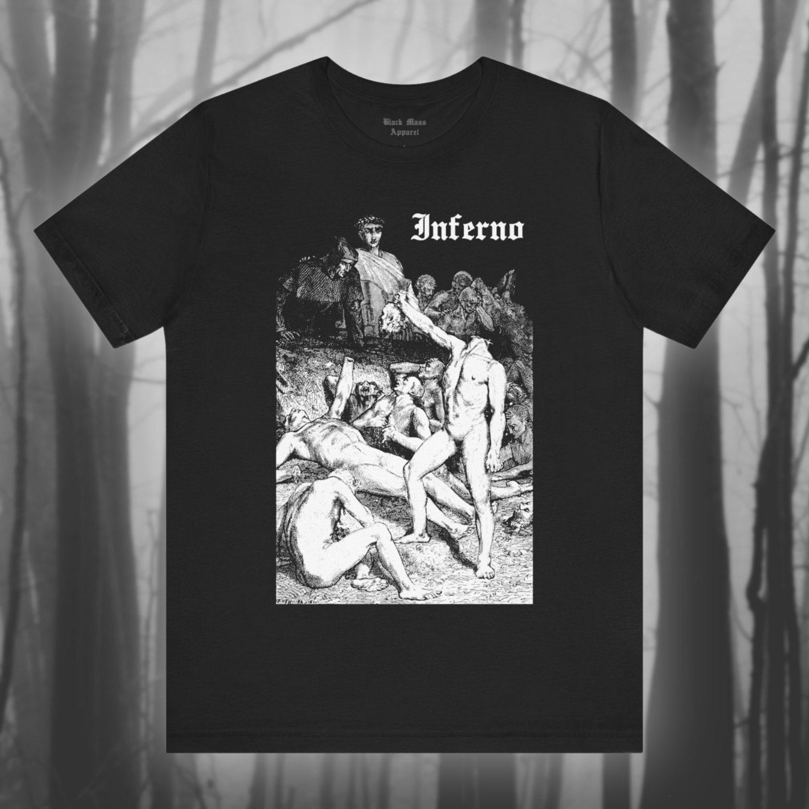 Inferno, Jean-Edouard Dargent Art, Vintage Creepy T-Shirt, Horror Shirt, Dante s Inferno, Divine Comedy, Unisex Jersey Short Sleeve Tee 3XL