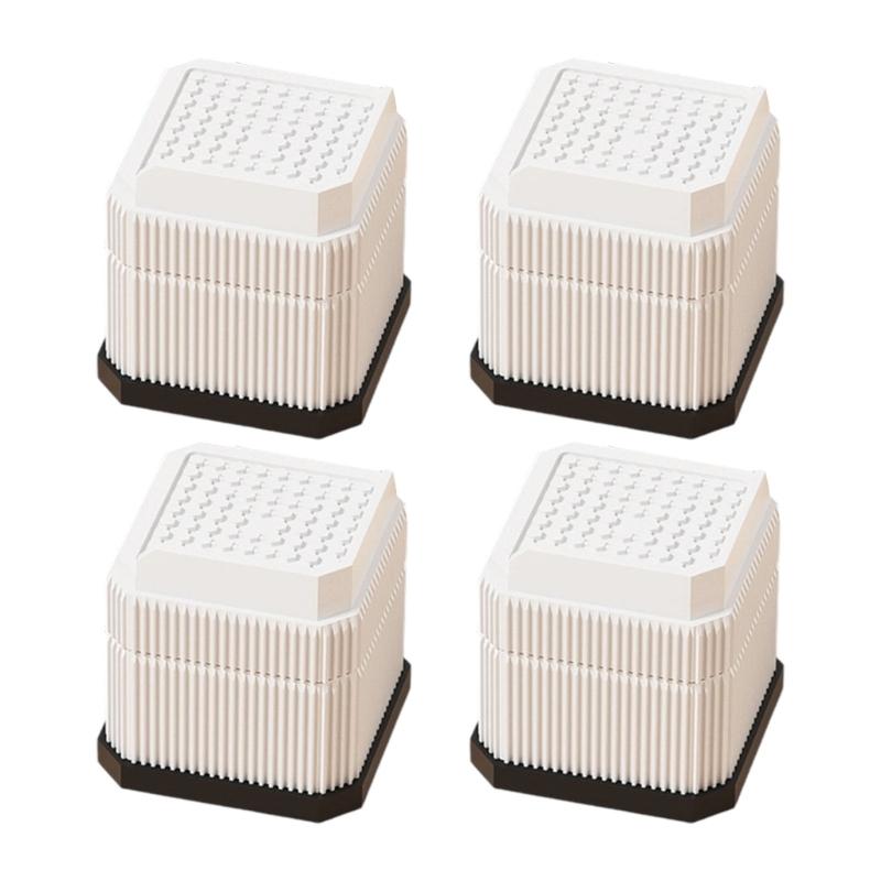 Pacote com 4 Capas de Pés de Móveis Plásticas Antiderrapantes Protetores de Altura Ajustável para Mesas Armários Guarda-roupas