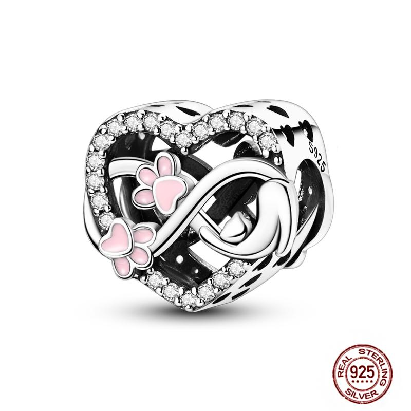 Charms Plata Copper Colorful Butterfly Bow Cute Cat Dog Fit Original Foot Bracelet Pendant Diy Beads Jewelry Makeup