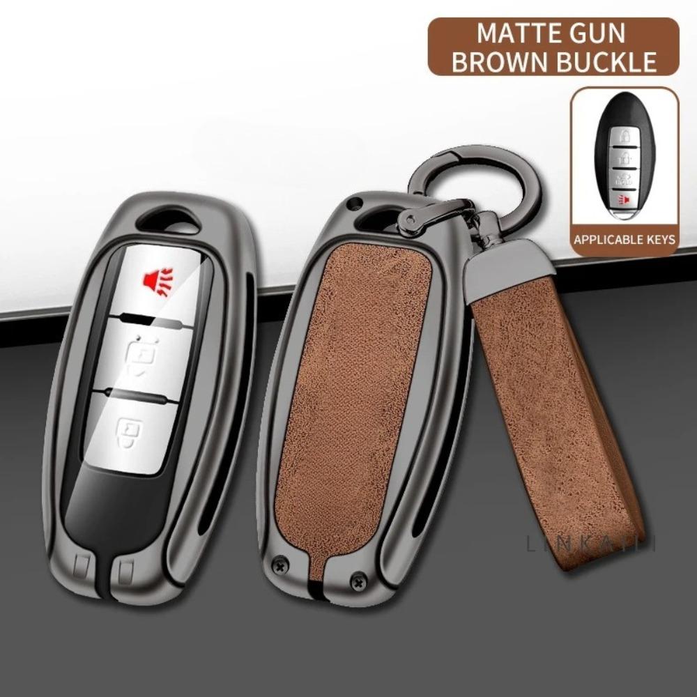 Suitable for Dongfeng Nissan Qashqai 2015 2016 2019 2021 2022 Manual Automatic Car Key Bag Leather Car Key Cover Accessories