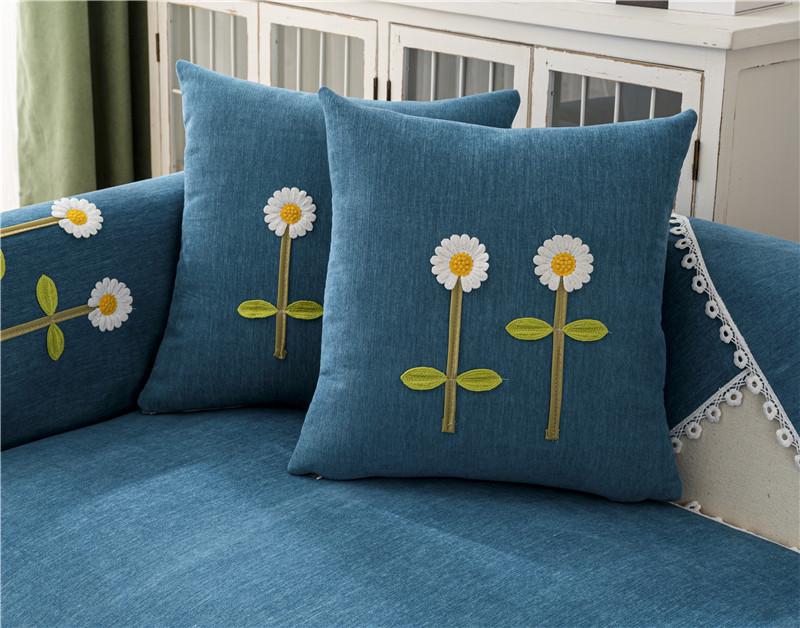 Four Seasons Universal Non-Slip Embroidered Flower Sofa Cushion