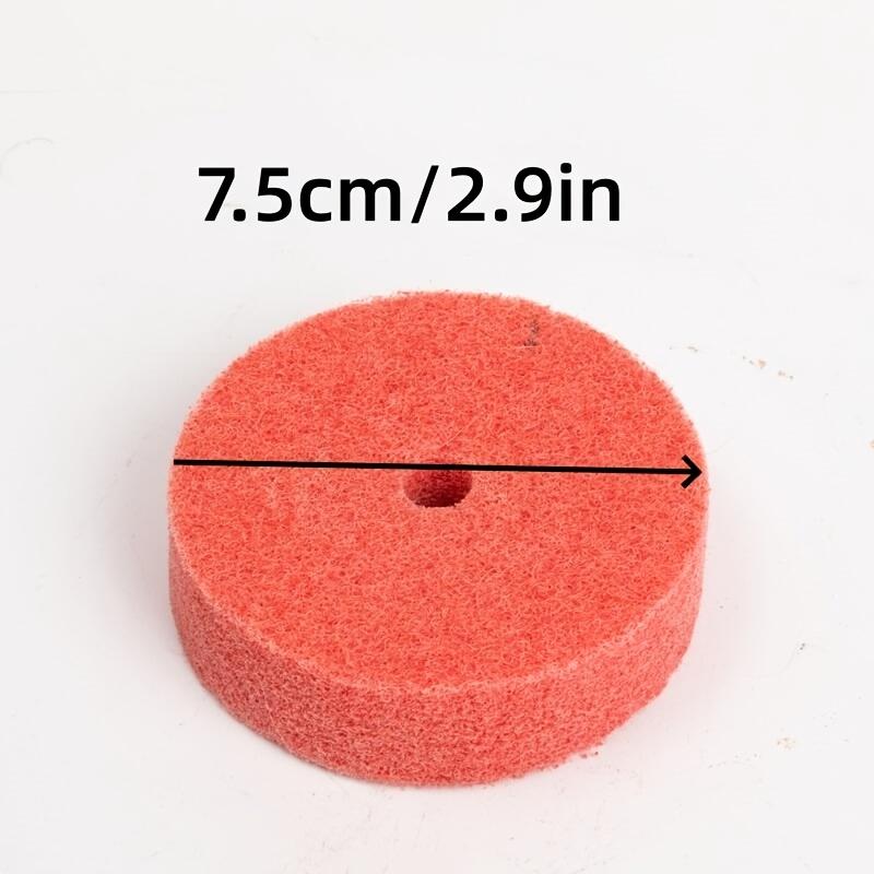 2pc 3-Inch Red Fiber Polishing Wheel Wear Resistant Replacement Grinding Wheel Durable Buffing Disc Metal Wood Surface Polishing