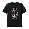 Mens Hippie Soul Flower Power Peace Sign Gypsy 60s 70s T Shirt Black Vintage Washed Streetwear Designer Clothes Breathable