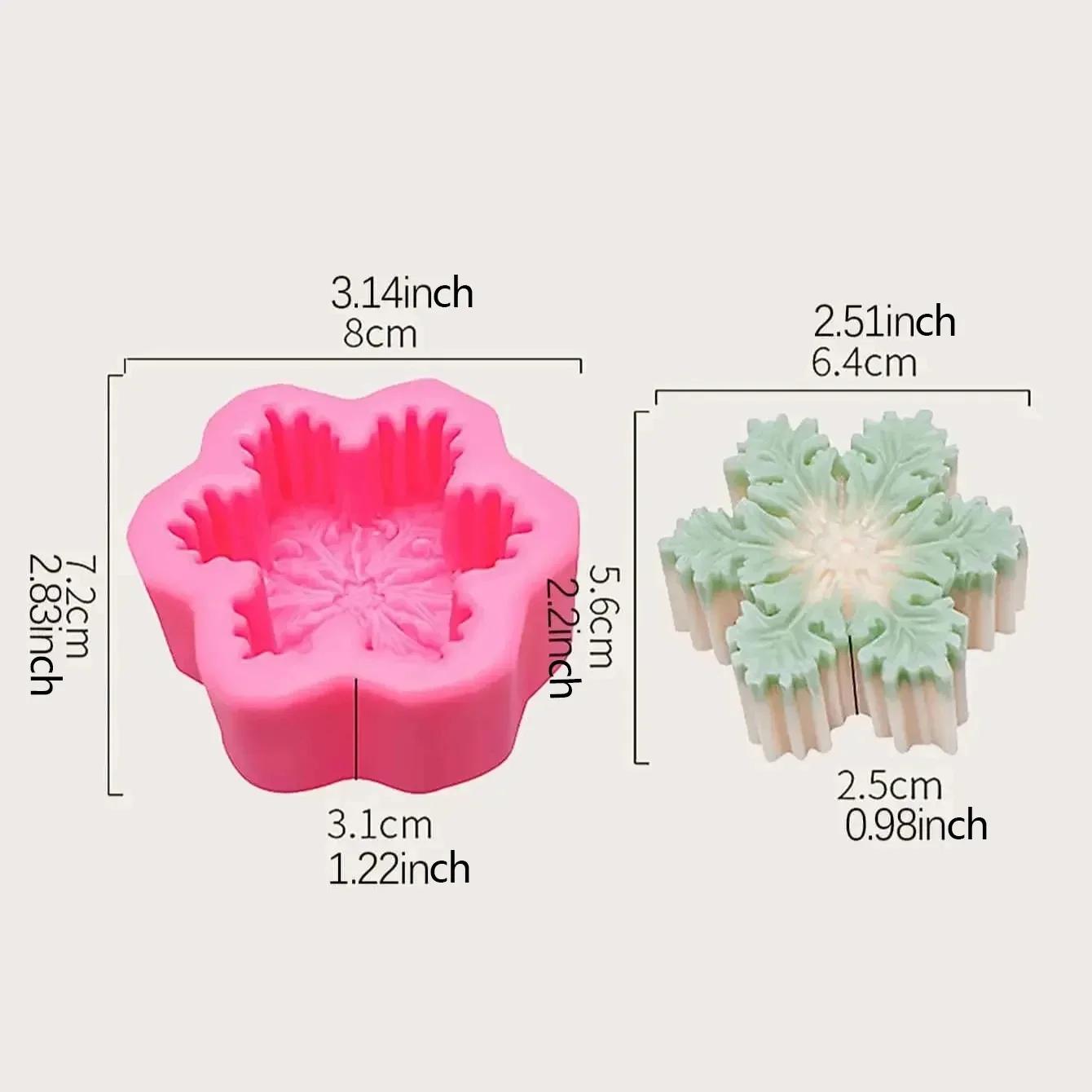 

Різдвяна силіконова форма для сніжинок, свічка, мило, DIY, ароматерапія, гіпсова свічка, форма для прикраси цукерок, інструменти для виготовлення шоколаду рожевий