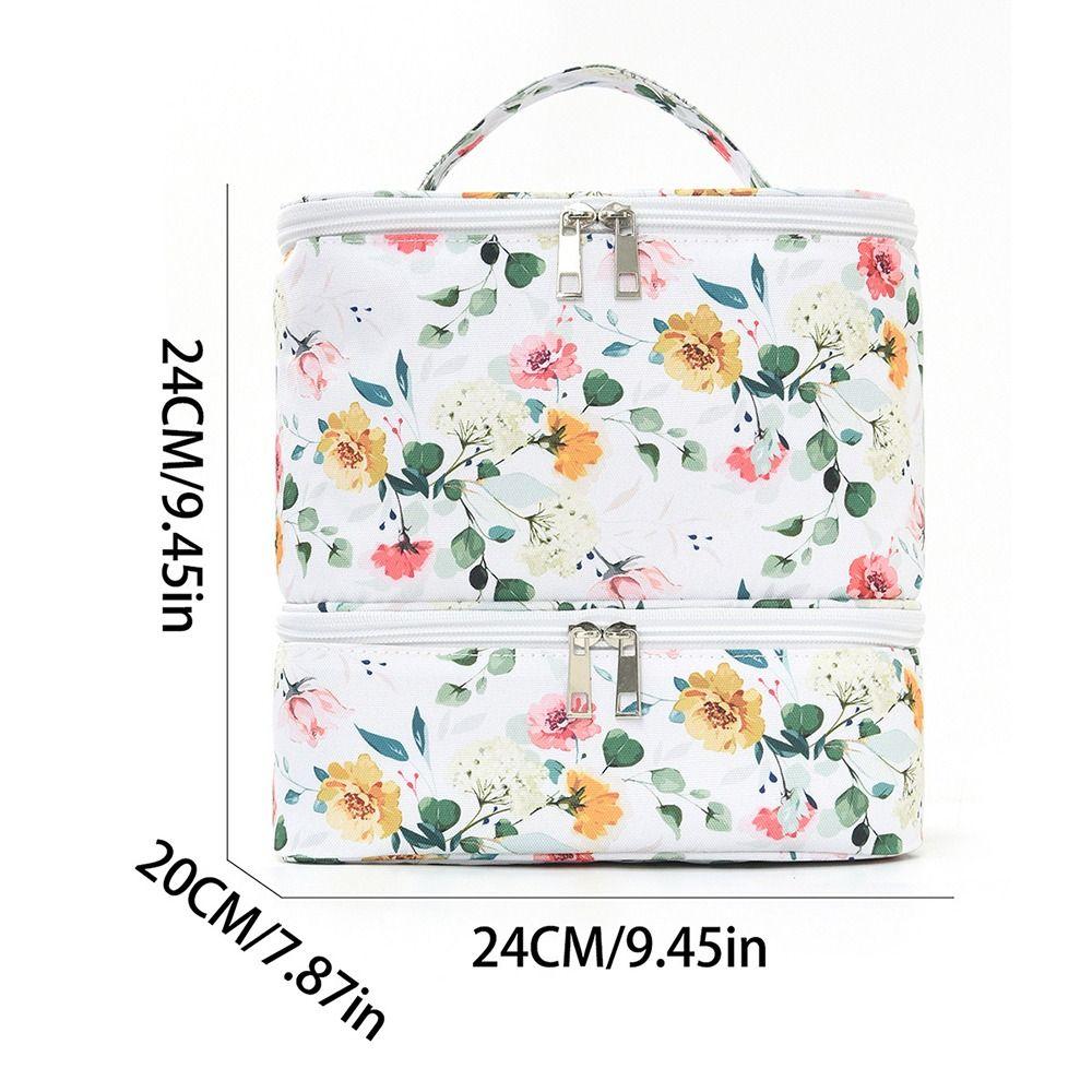 Fashion Double-layer Nail Polish Storage Bag Large-Capacity Multifunction Cosmetic Bag Portable Essential Oil Bag Nail Care Kit