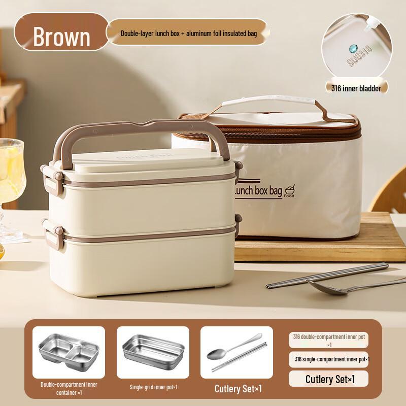 Zhinianhua 1600ML Double-Layer 316 Stainless Steel Thermal Lunch Box