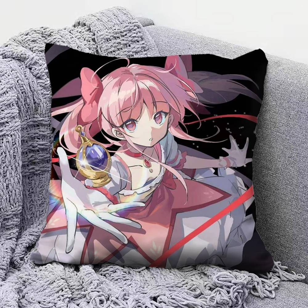 Madoka Kaname Anime Girl Puella Magi Madoka Magica Pillow Covers Home Sofa Cushion Covers and Aecorative Custom