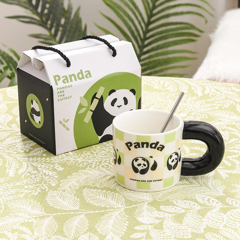 WA Adorable Panda Ceramic Mug - Chubby Cup with Handle